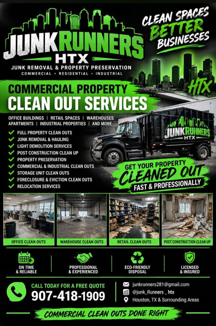 Junk Runners HTX — Junk Removal & Property in Houston Preservation - Moving in Houston - Image 1 of 1